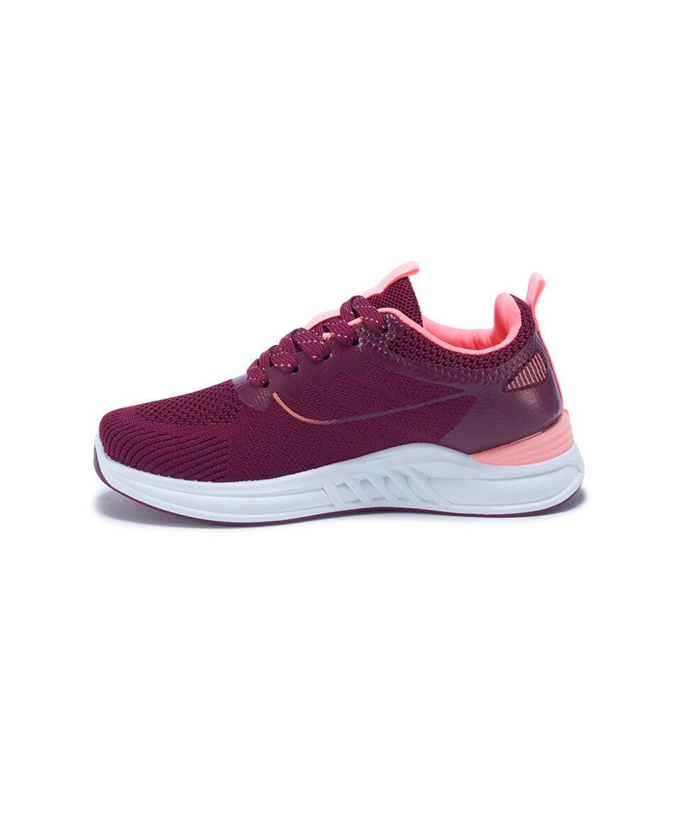 Zapatillas mujer running burdeo