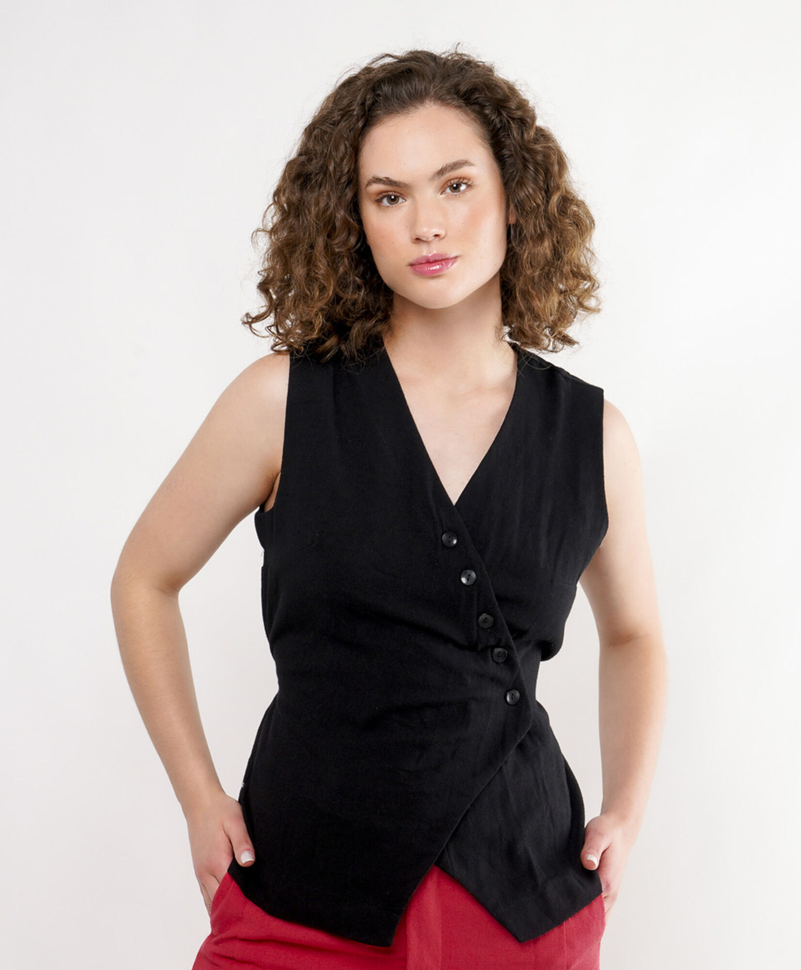 Vest mujer cuello v cruzado Vest mujer cuello v cruzado