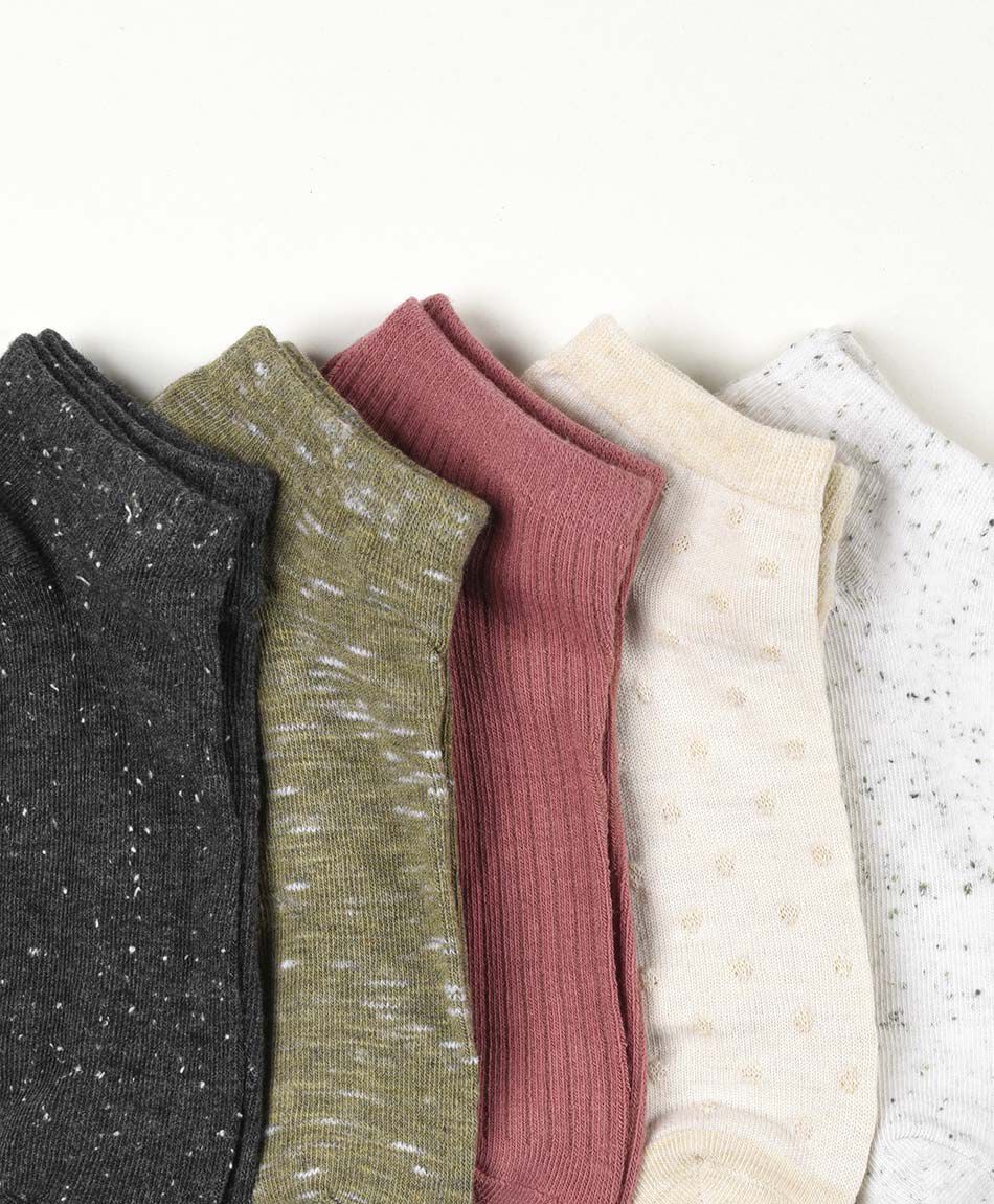 Pack 5 calcetines mujer cortos jaspeados