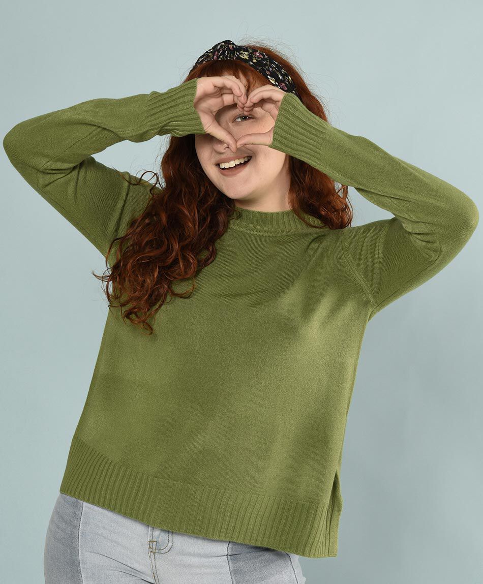 Sweater tajalie oversize cuello redondo