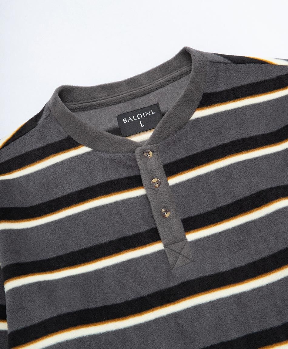 Pijama hombre polar l&iacute;neas amarillas