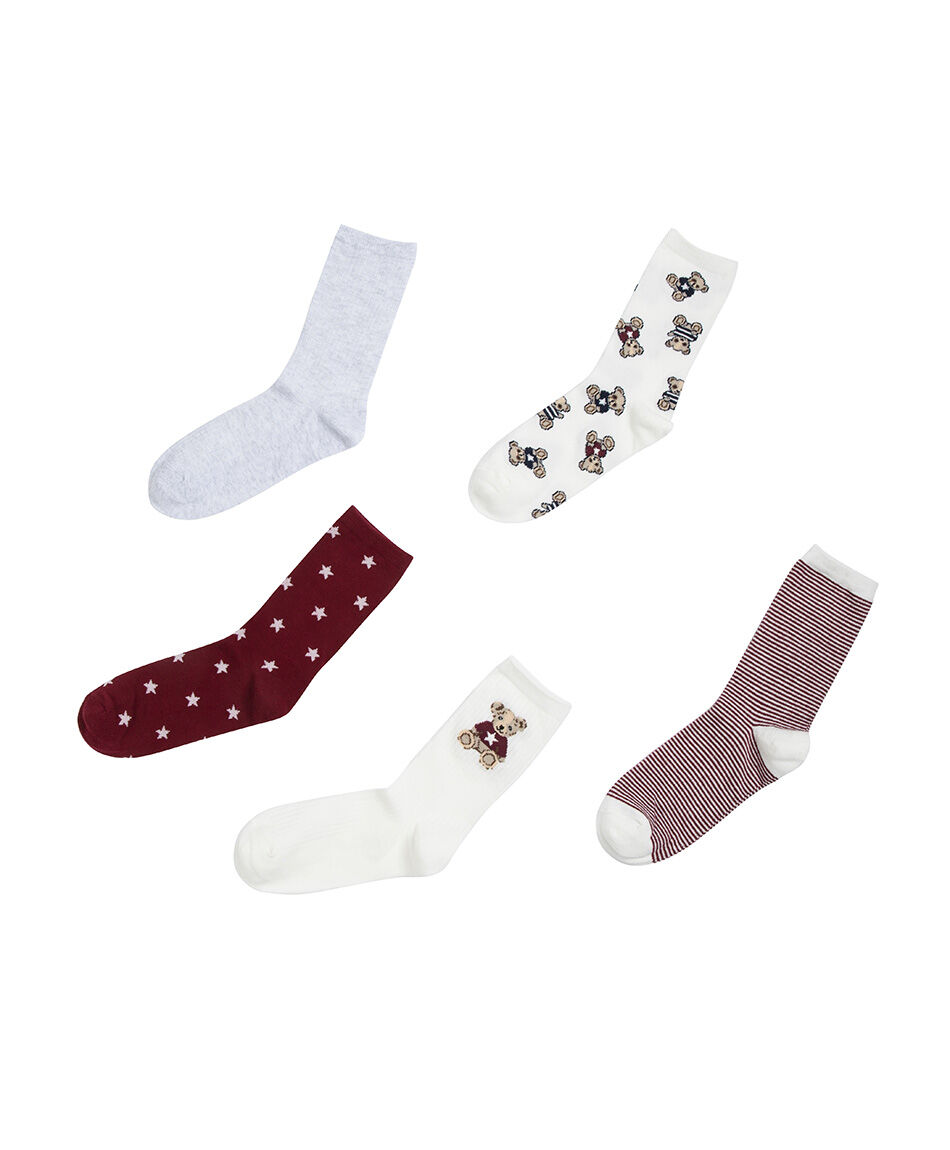 Pack 5 calcetines mujer ositos