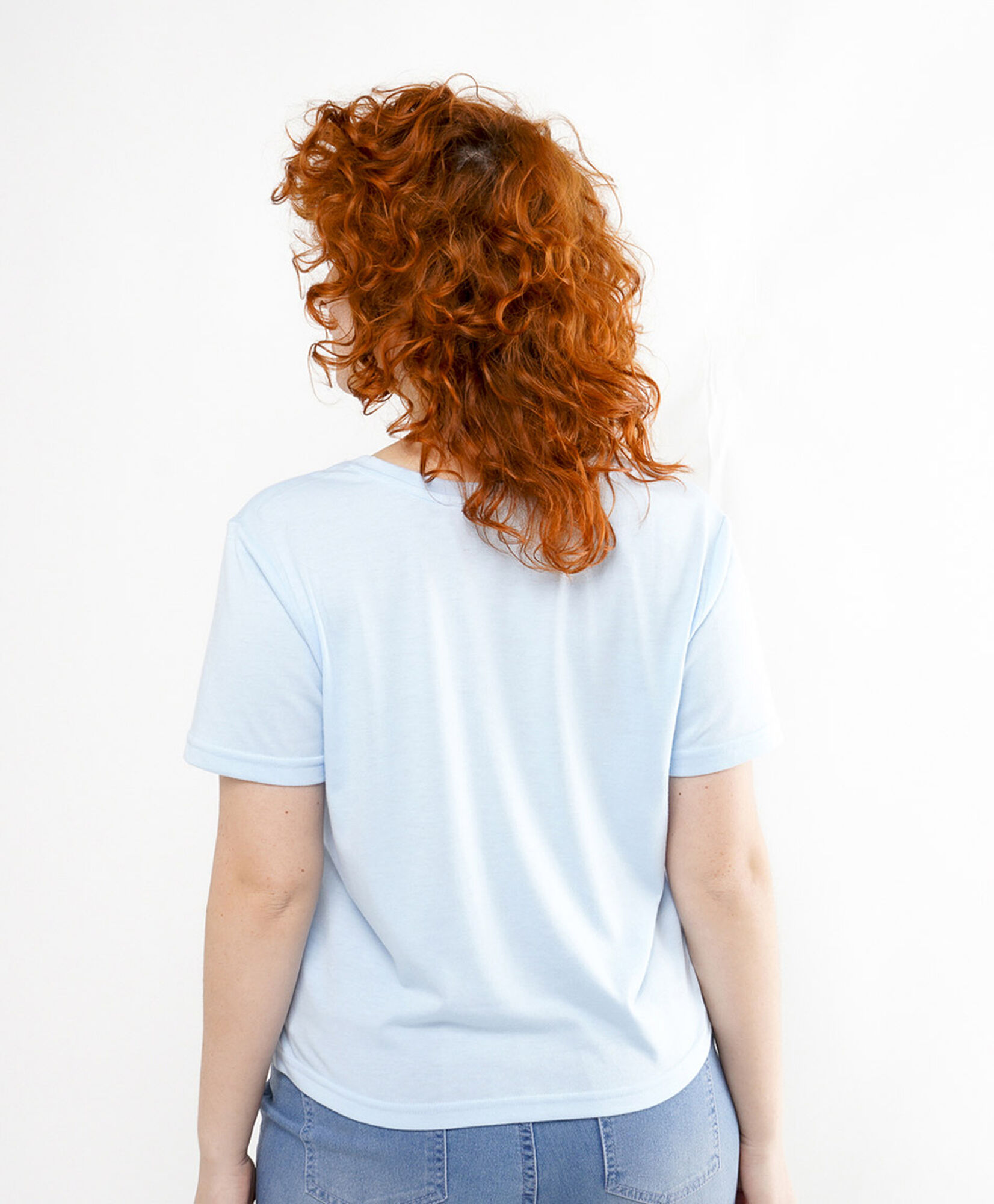 Polera mujer crop celeste Polera mujer crop celeste