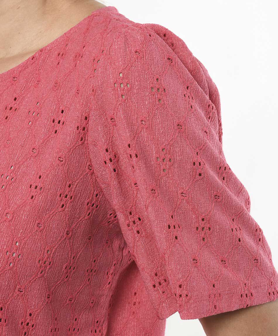 Polera mujer calado rombos