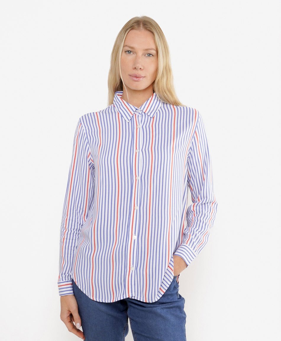 Blusa mujer l&iacute;neas bicolor
