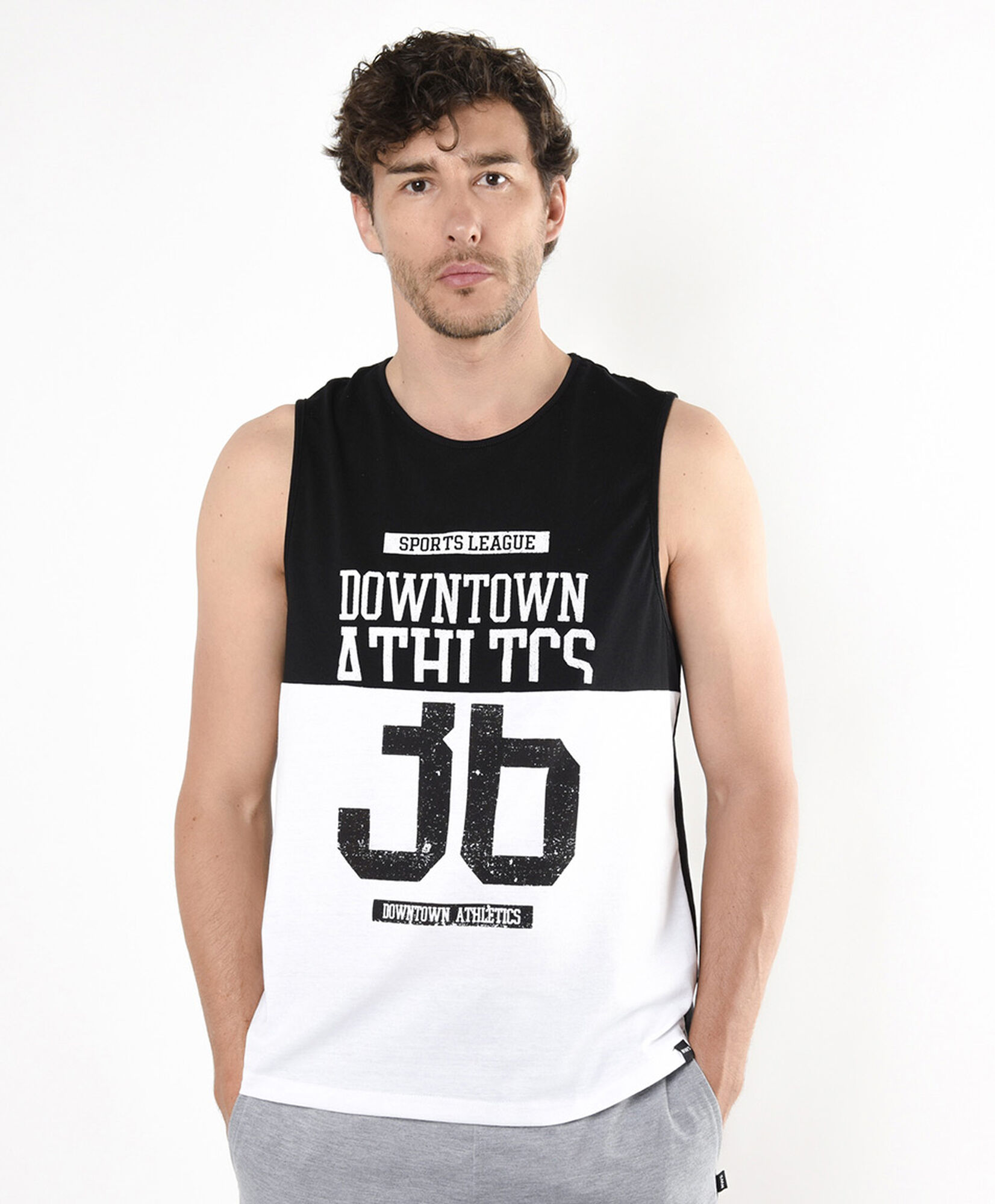 Polera deportiva hombre bicolor sin mangas Polera deportiva hombre bicolor sin mangas