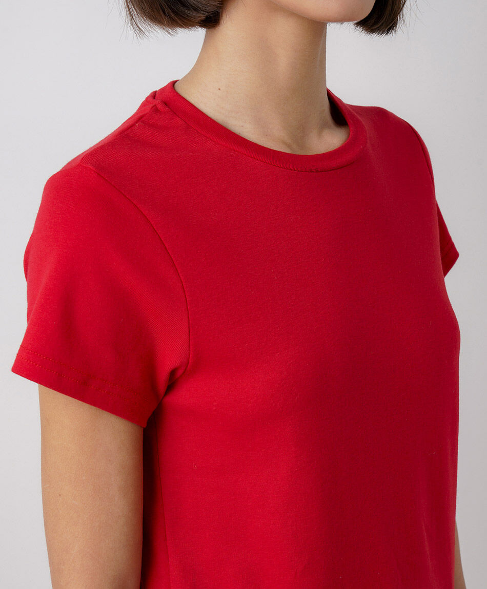 Polera mujer lisa cl&aacute;sica roja