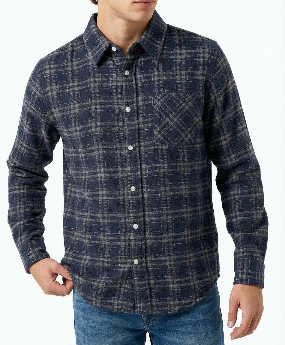 Camisa hombre franela cuadrill&eacute;
