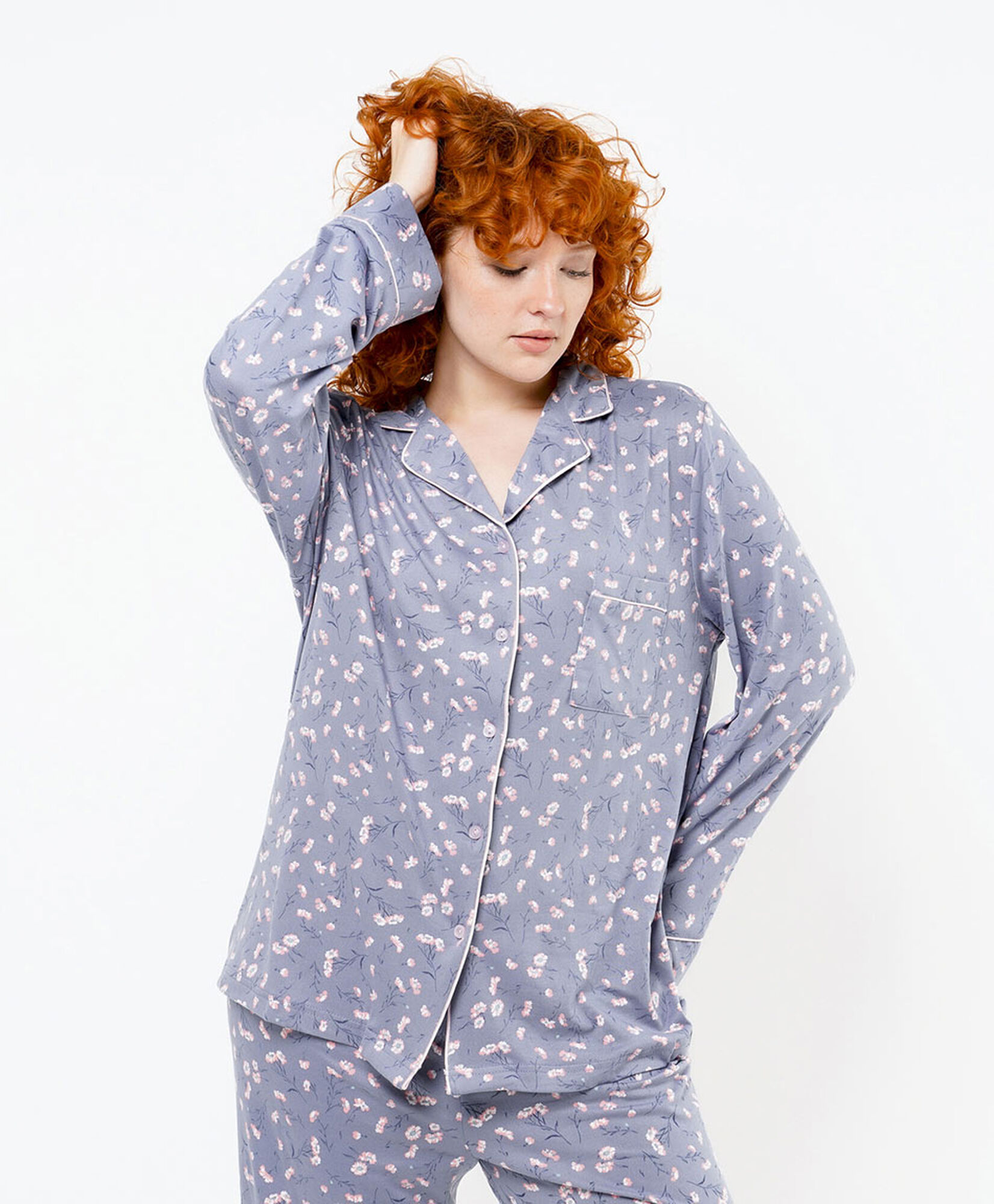 Pijama mujer camisero florcitas Pijama mujer camisero florcitas