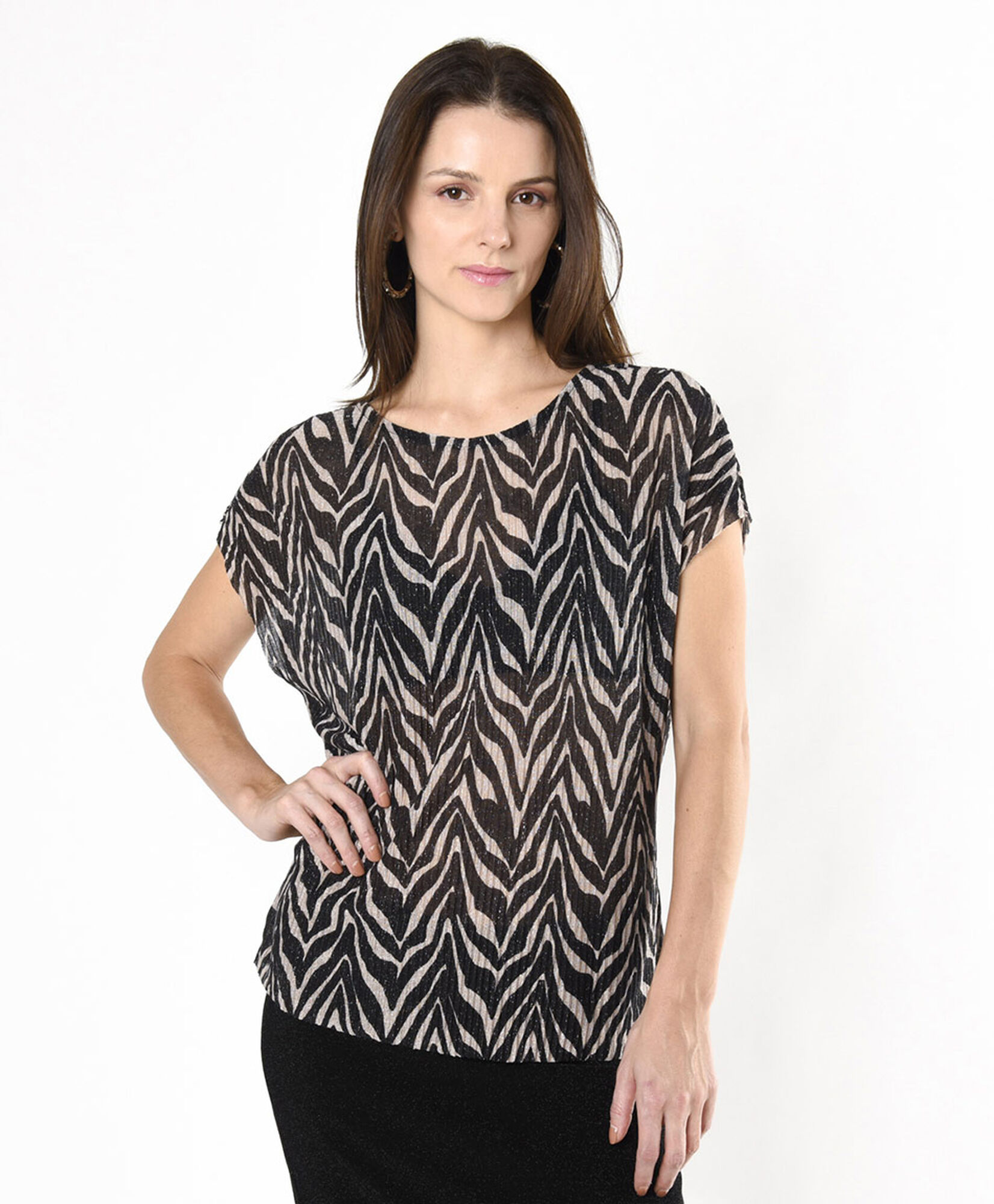 Polera mujer animal print brillos Polera mujer animal print brillos