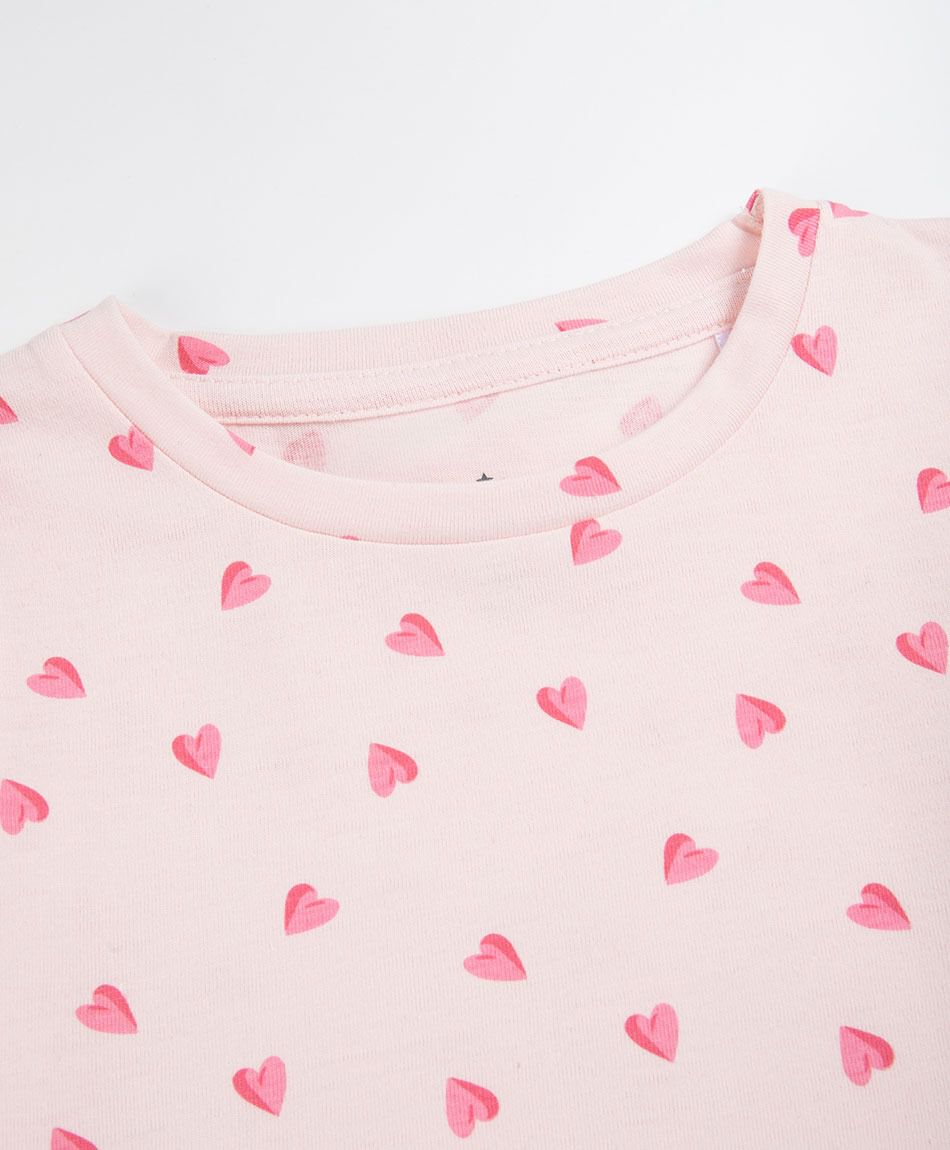 Polera beb&eacute; manga larga corazones