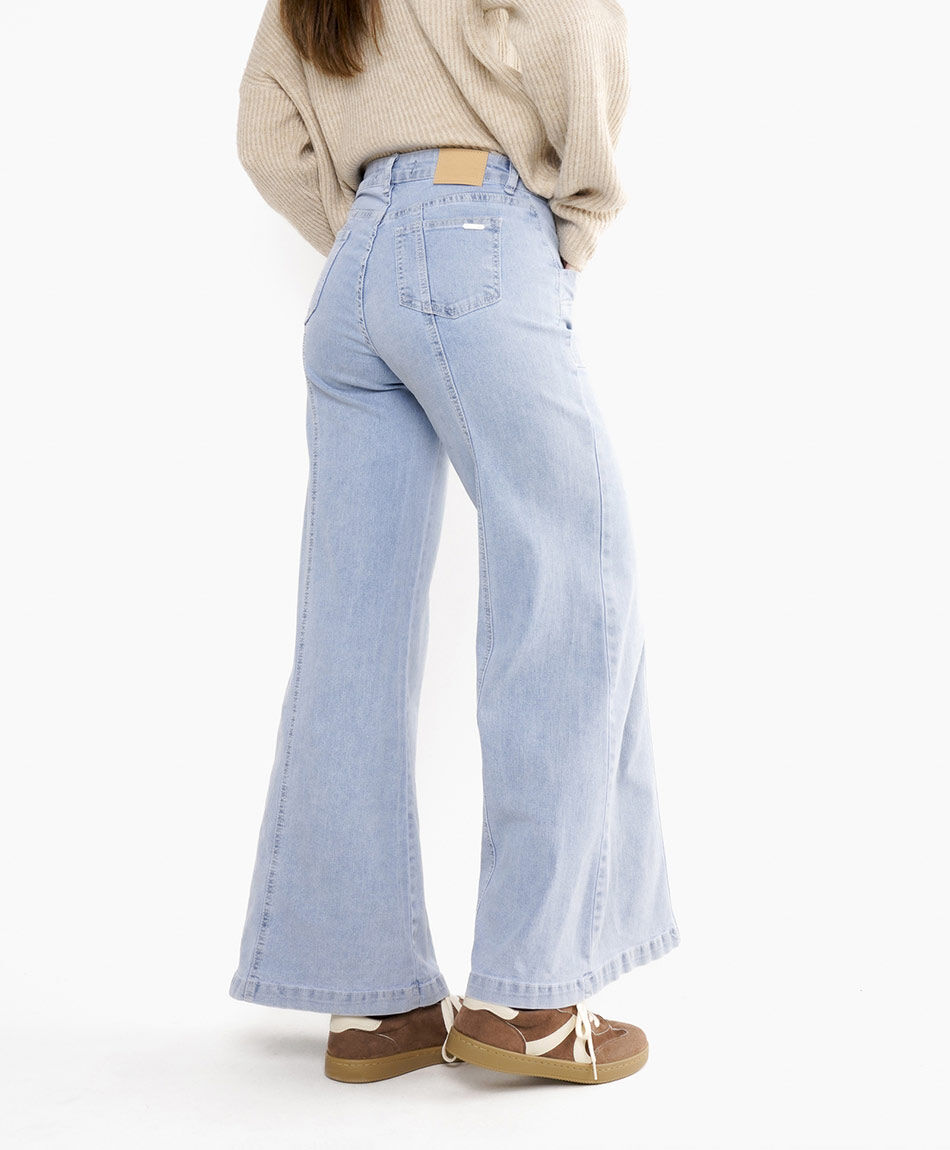 Jeans mujer corte bolsillo wide