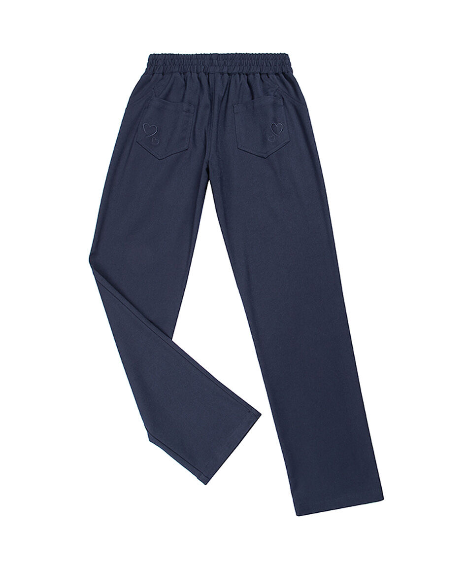 Pantal&oacute;n escolar elasticado navy ni&ntilde;a