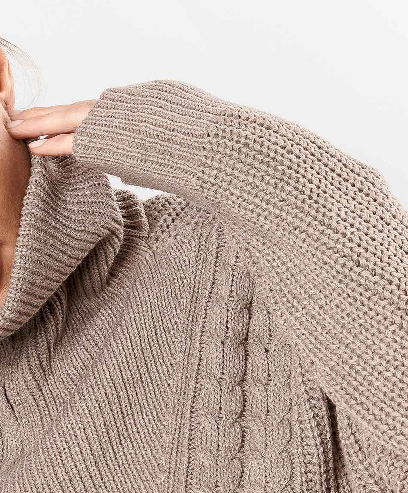 Sweater mujer trenzado medio cierre Sweater mujer trenzado medio cierre