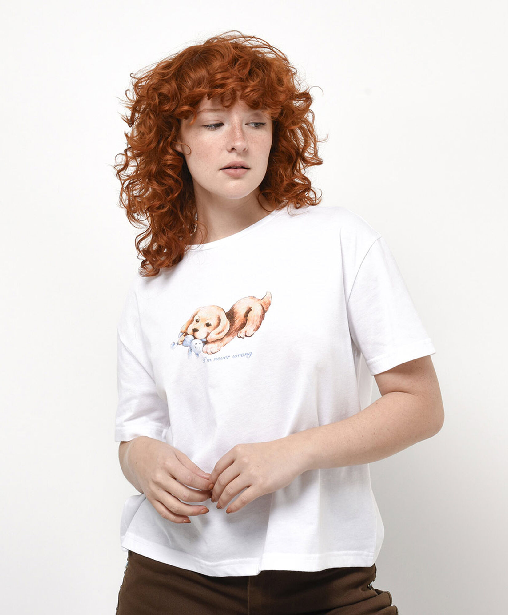 Polera mujer estampado perrito Polera mujer estampado perrito