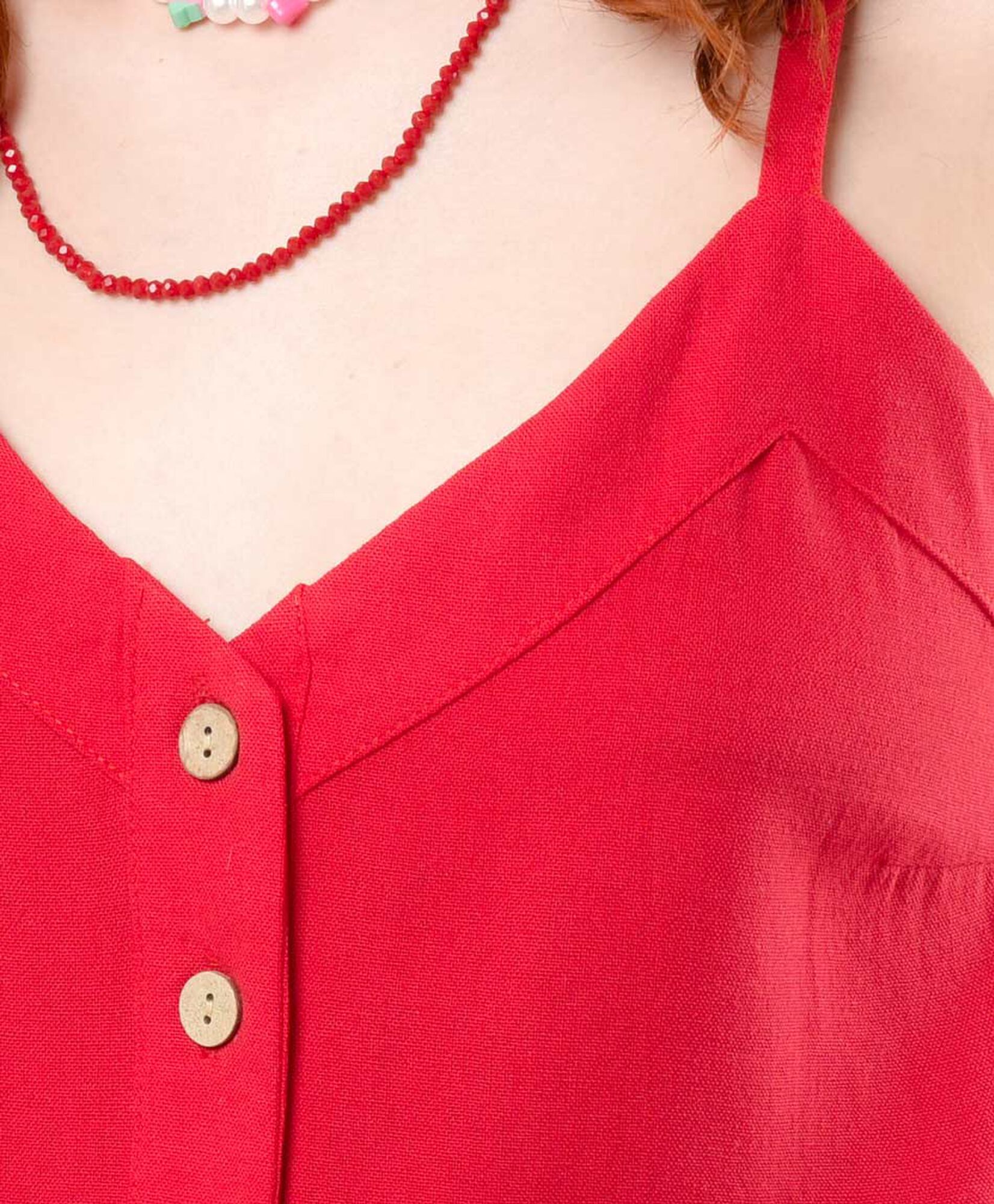 Blusa mujer roja botones Blusa mujer roja botones
