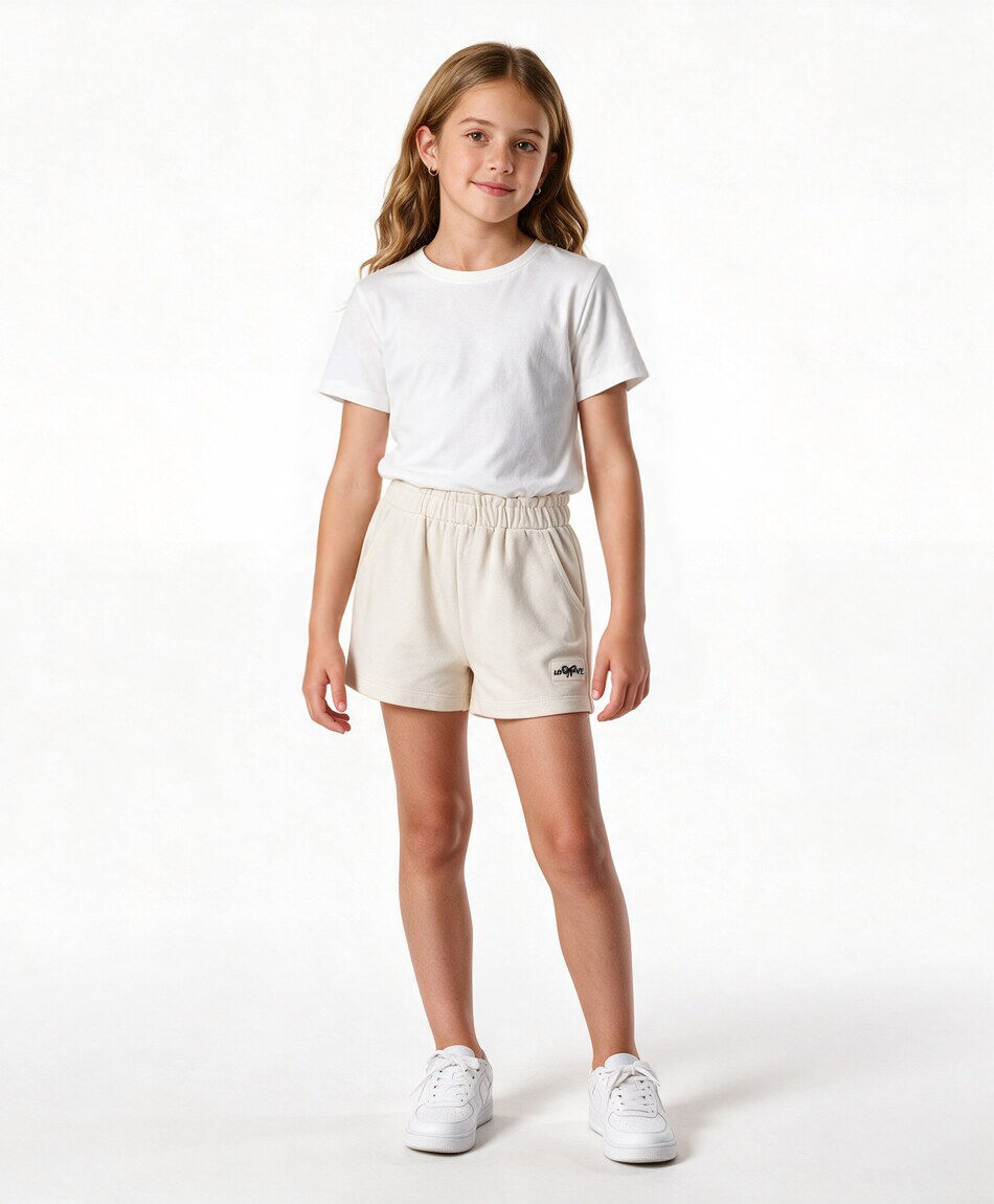 Short ni&ntilde;a b&aacute;sico beige