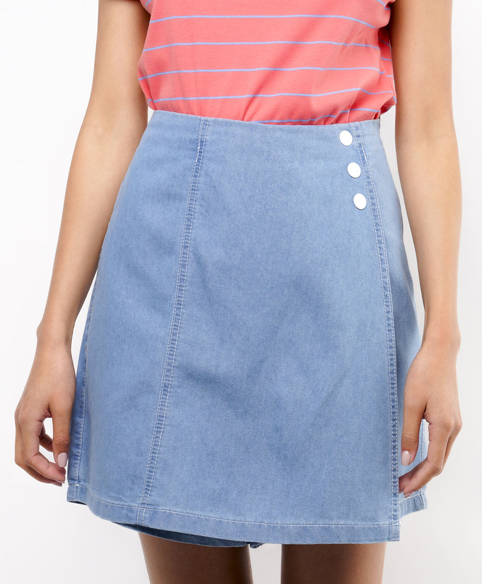 Short mujer falda tencel botones Short mujer falda tencel botones