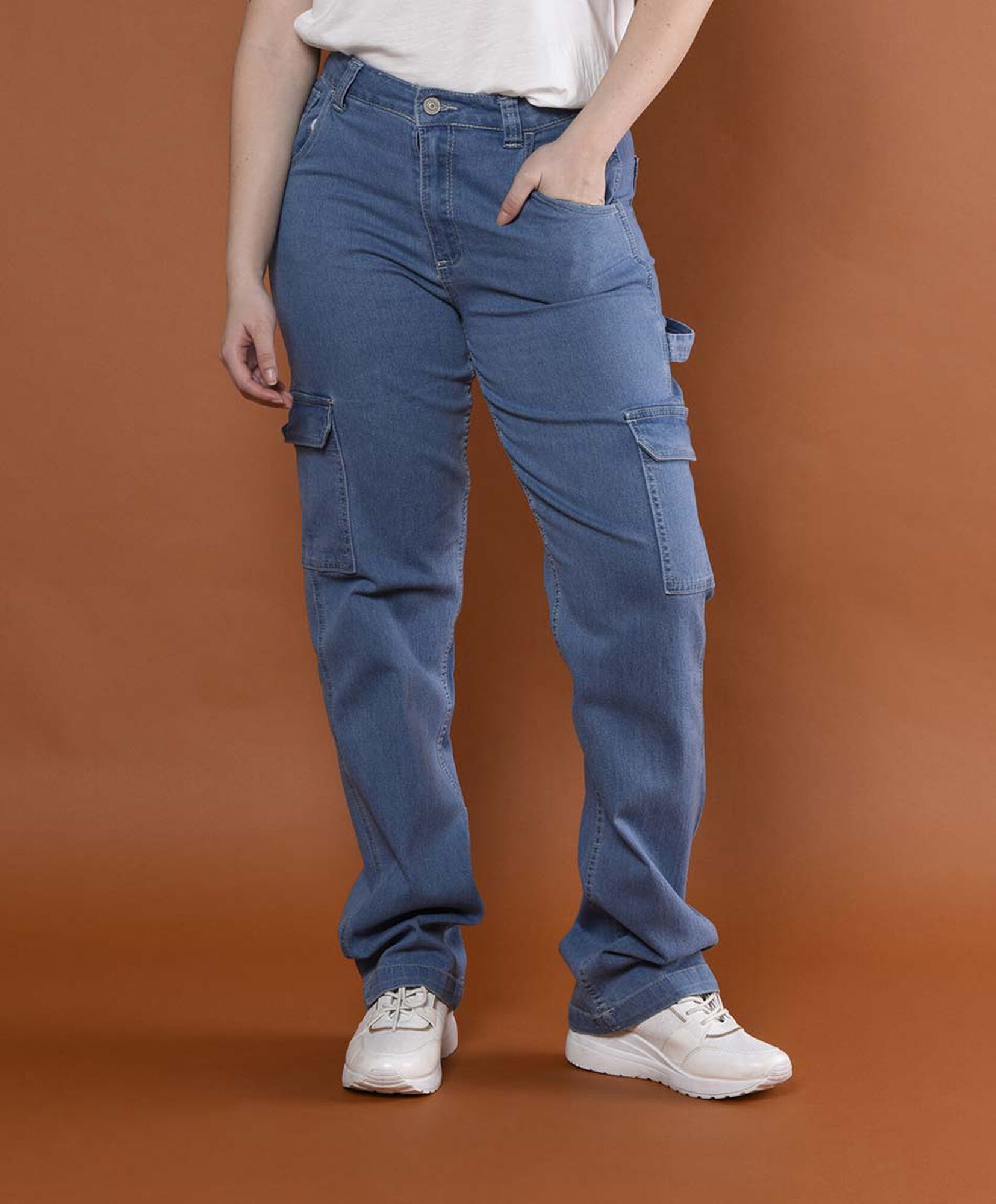 Jeans tiro alto cargo Jeans tiro alto cargo