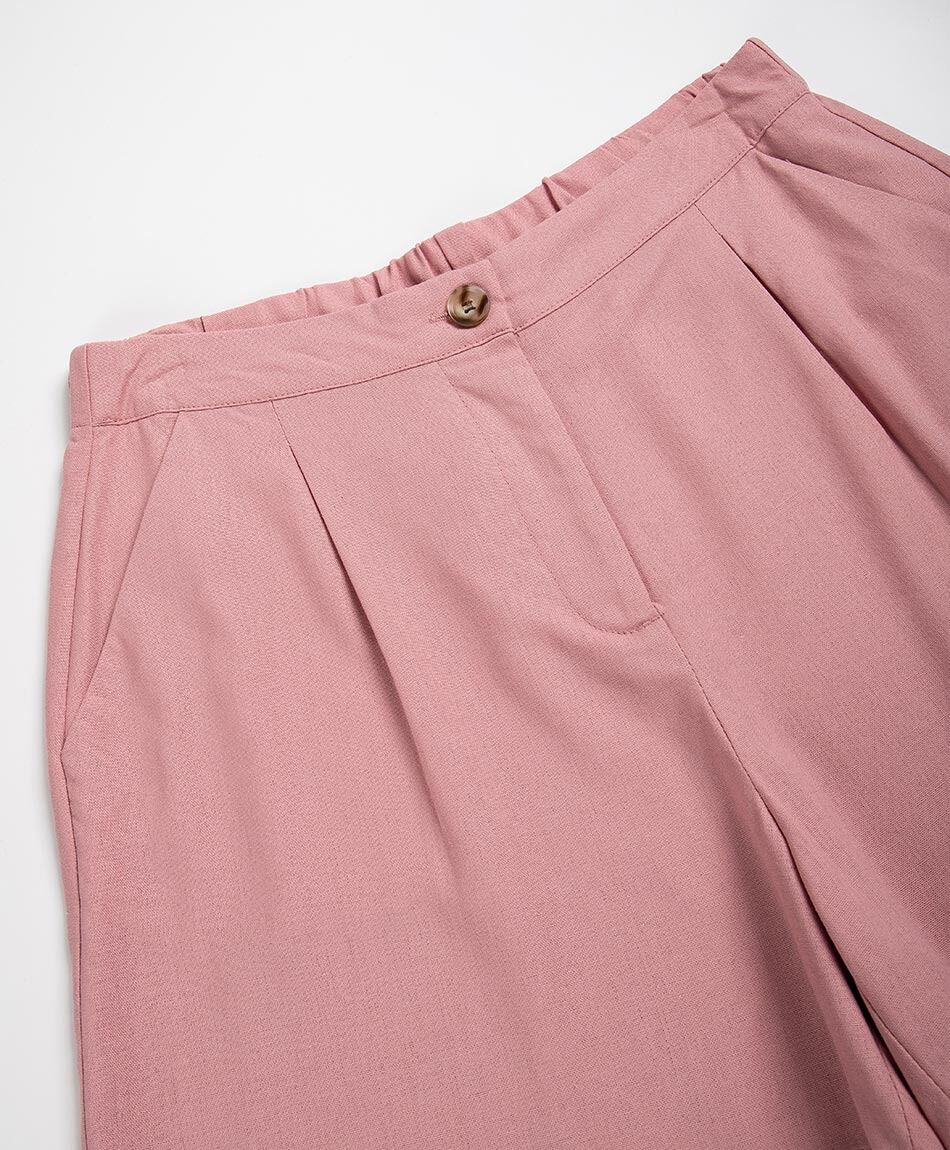 Short mujer rosado lino
