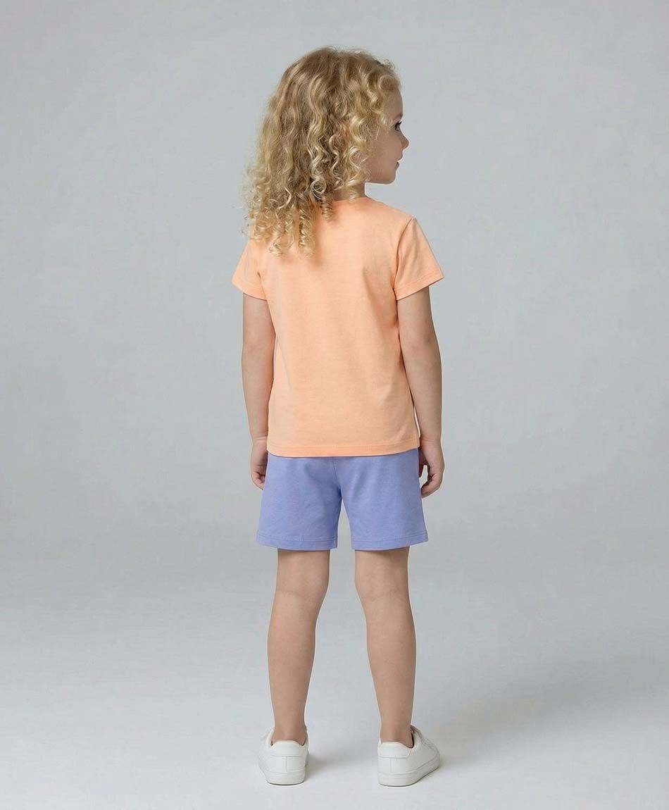 Short ni&ntilde;a biker lila