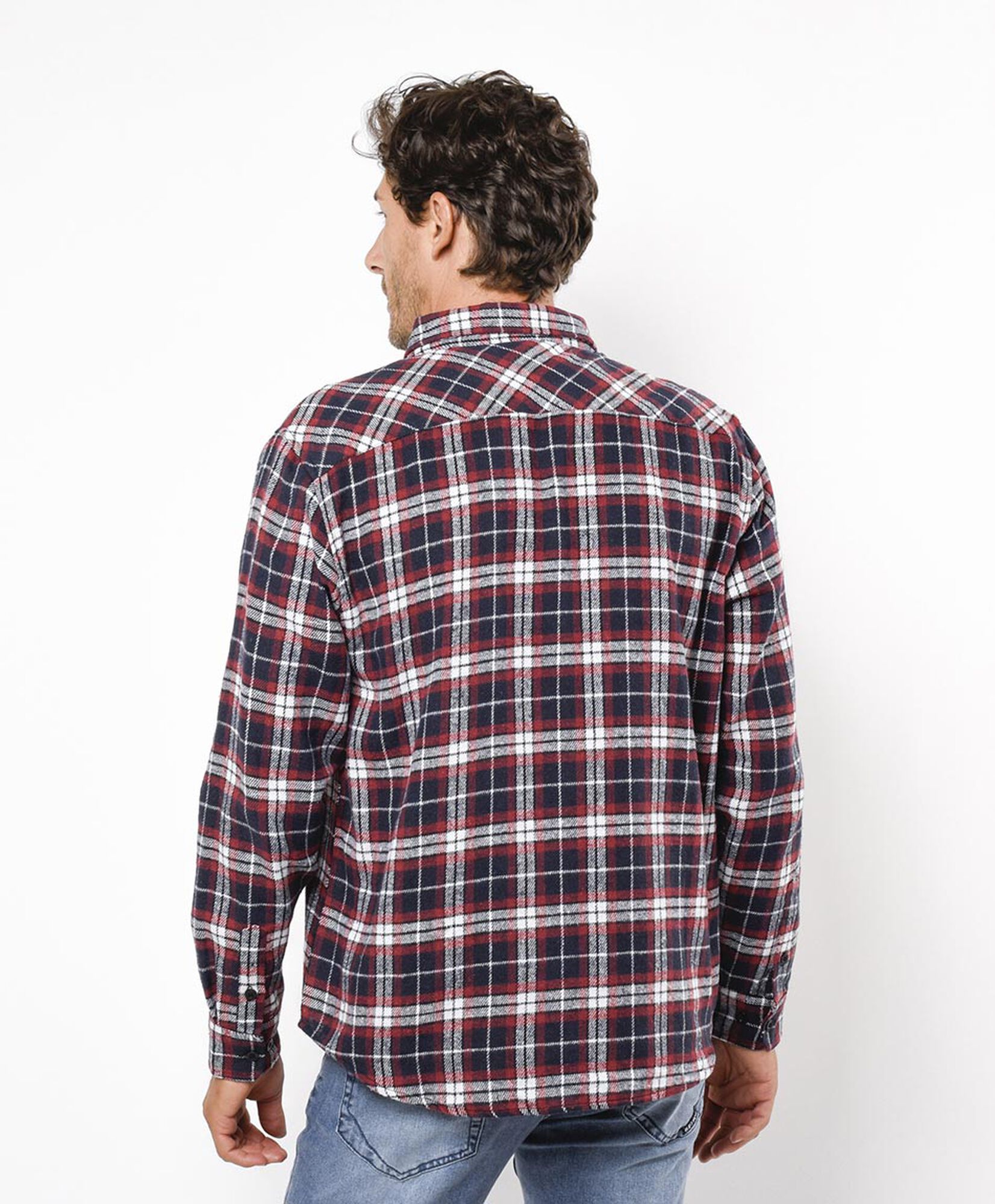 Camisa hombre franela roja y azul Camisa hombre franela roja y azul