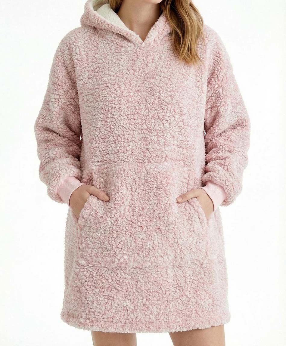 Poler&oacute;n manta mujer chiporro rosa suave