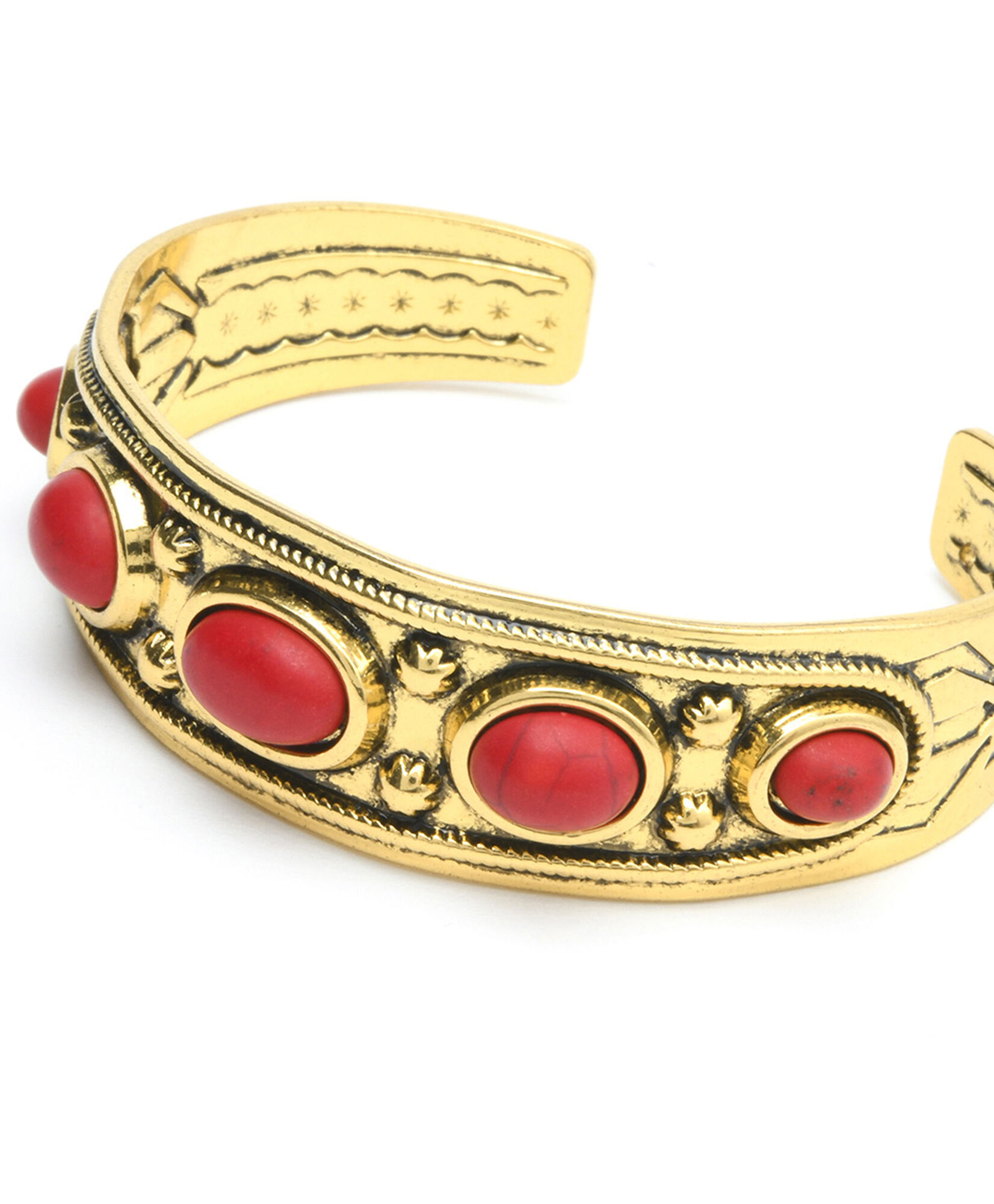 Pulsera mujer dorada y roja Pulsera mujer dorada y roja