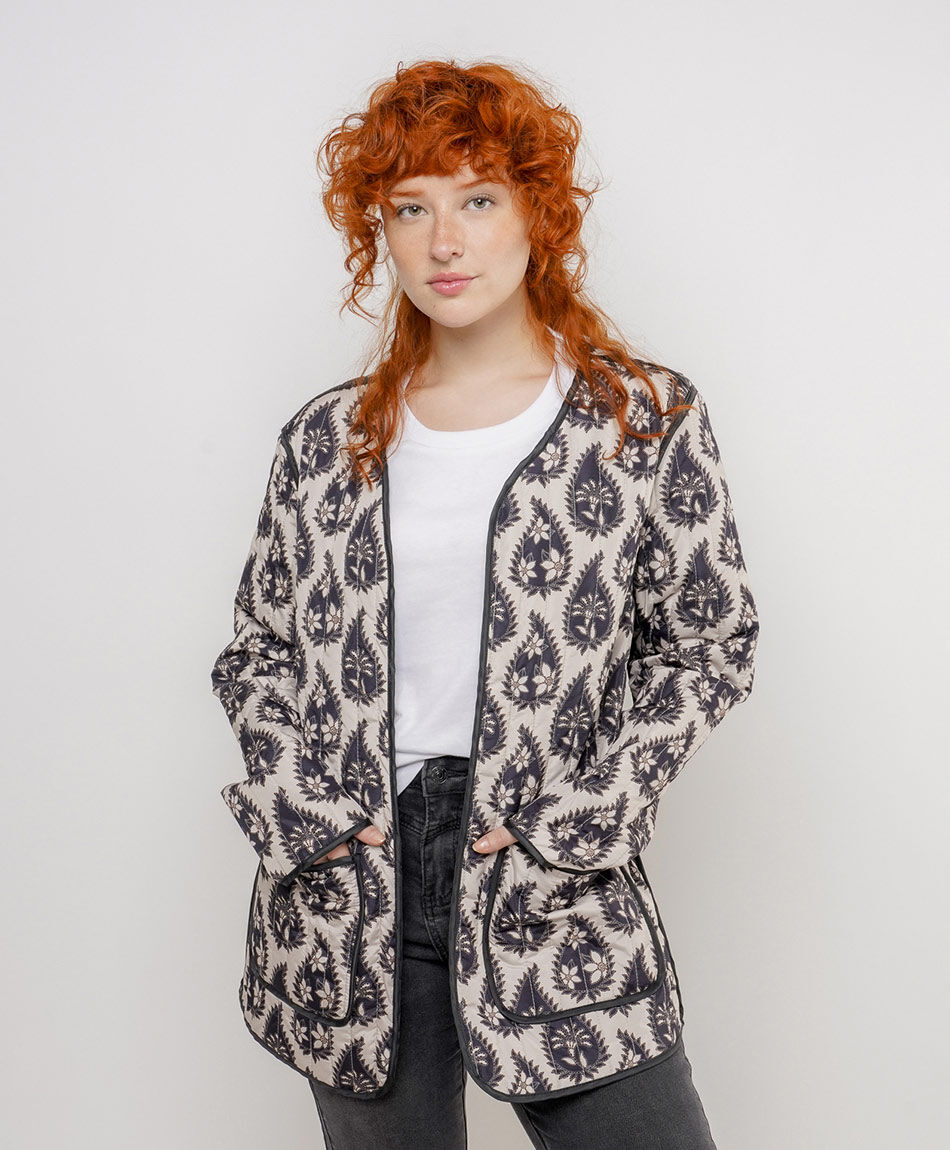 Parka mujer reversible print