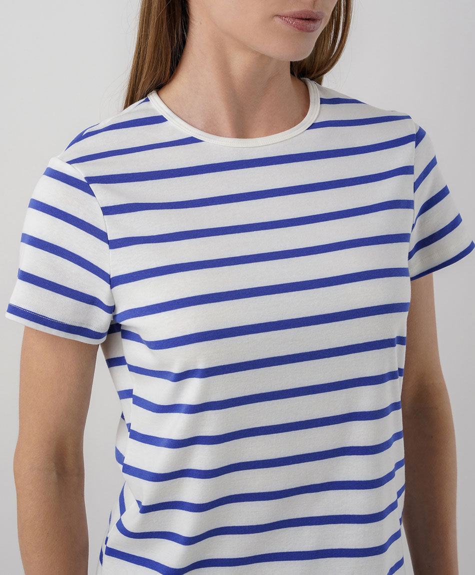 Polera mujer rayas azul