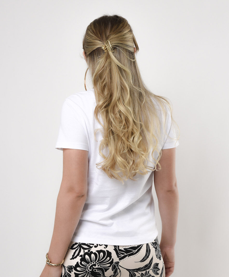 Polera mujer texto animal print