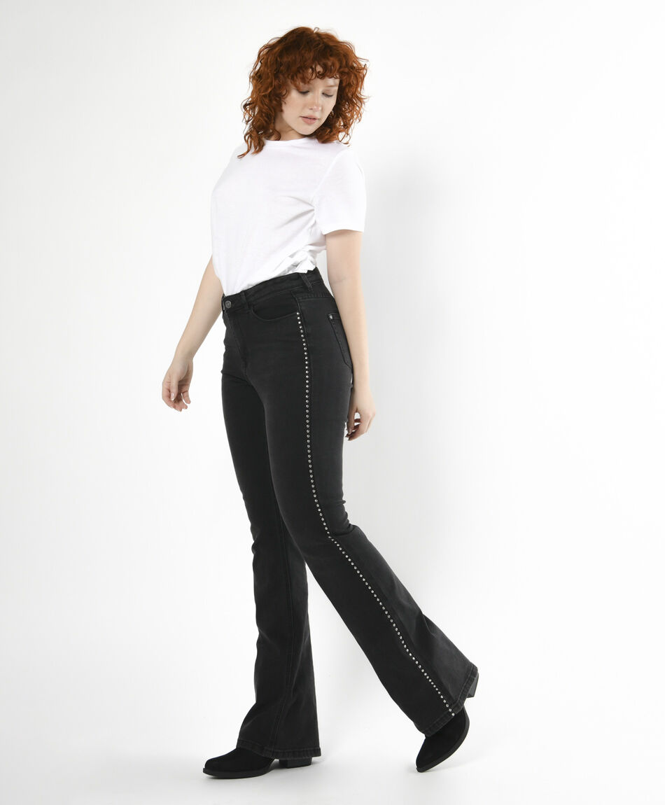 Jeans mujer tachas flare