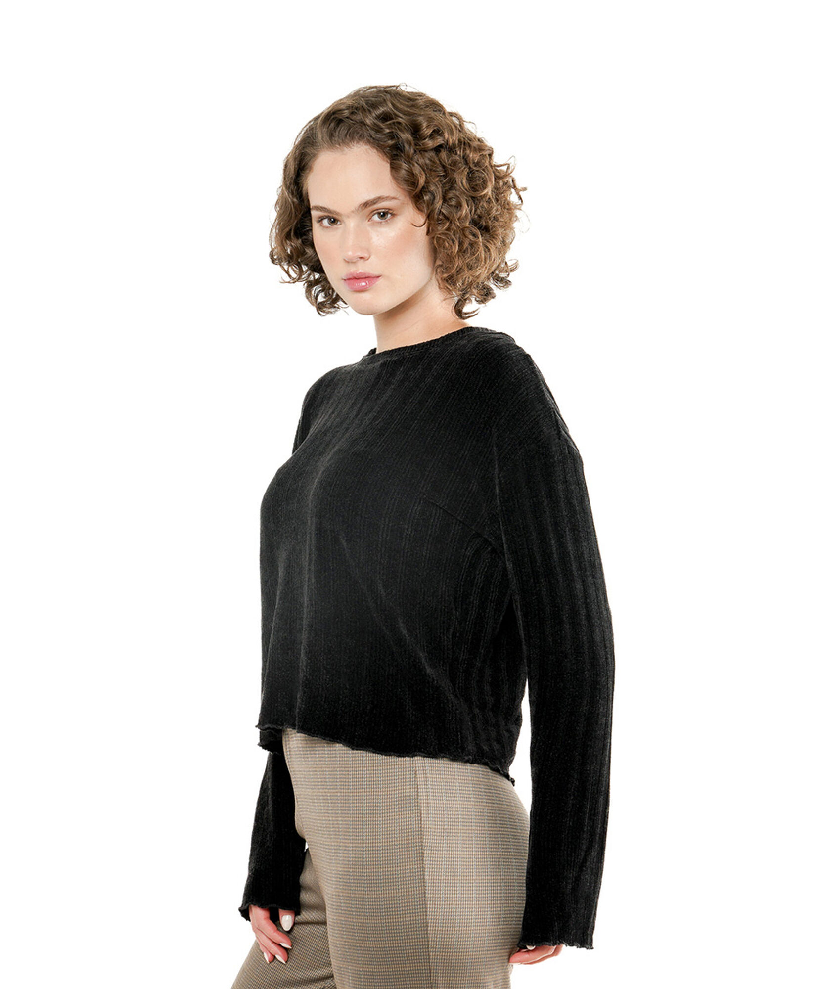 Sweater mujer suave crop Sweater mujer suave crop