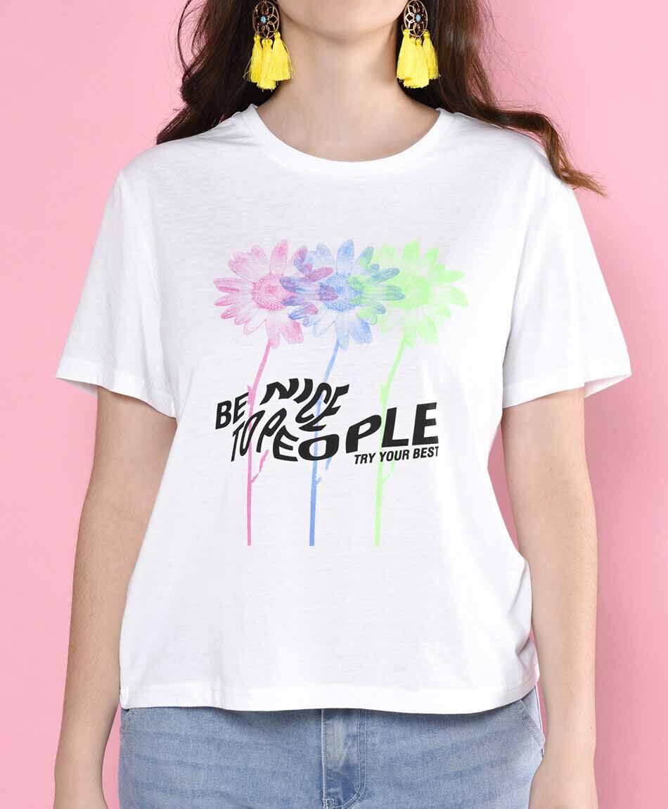 Polera manga corta cuello redondo