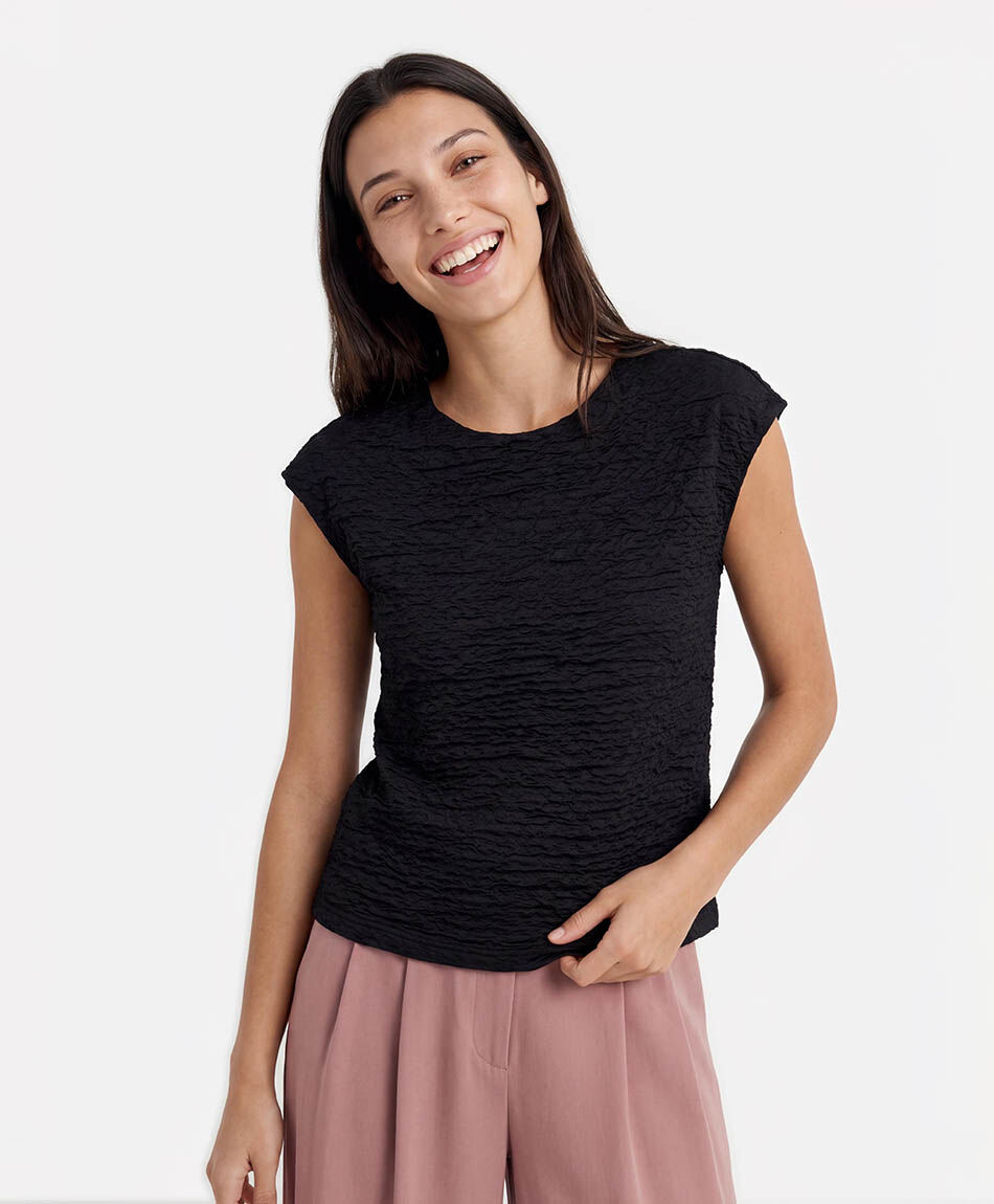 Polera mujer textura satinada