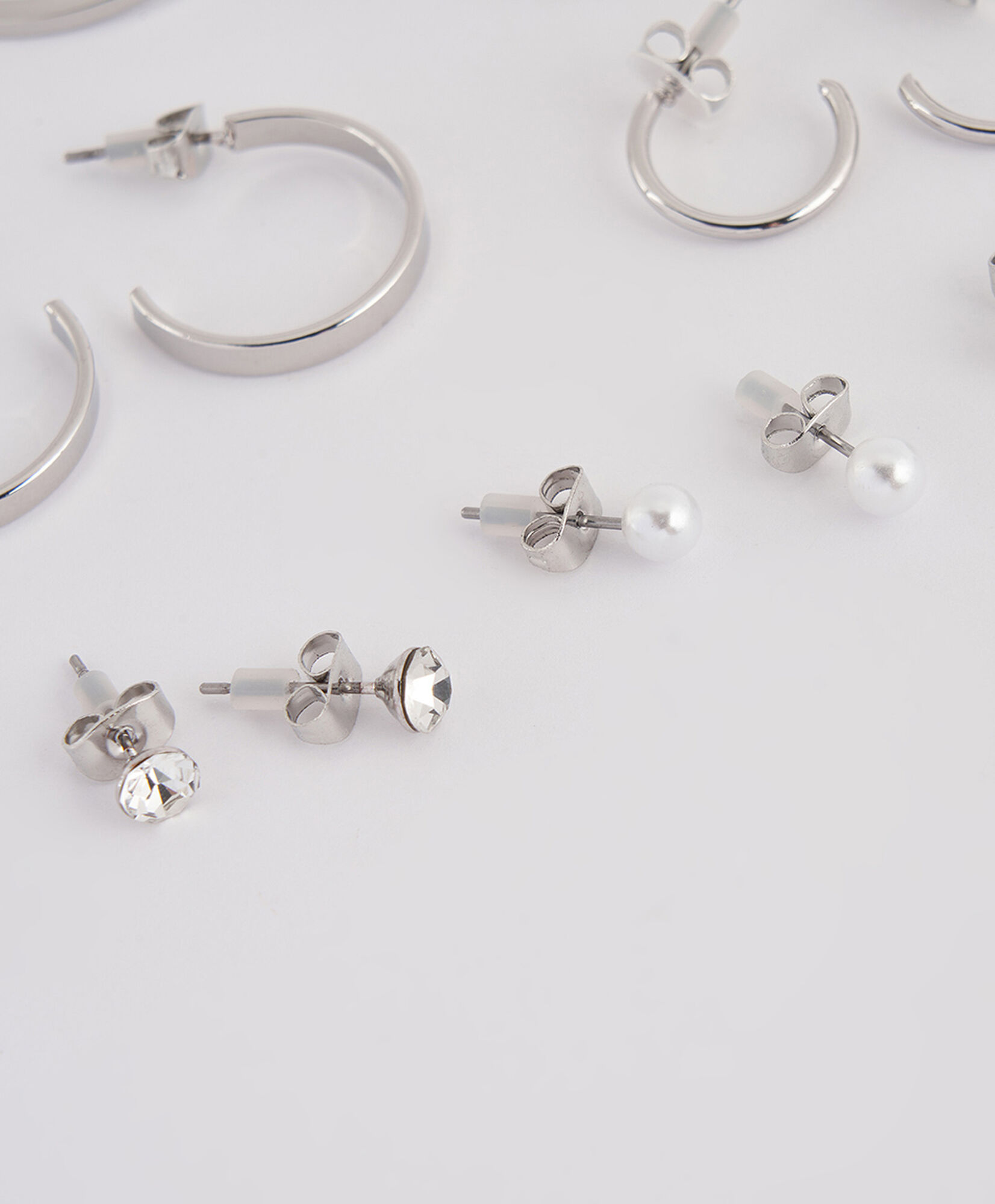 Set 6 aros mujer plateados Set 6 aros mujer plateados