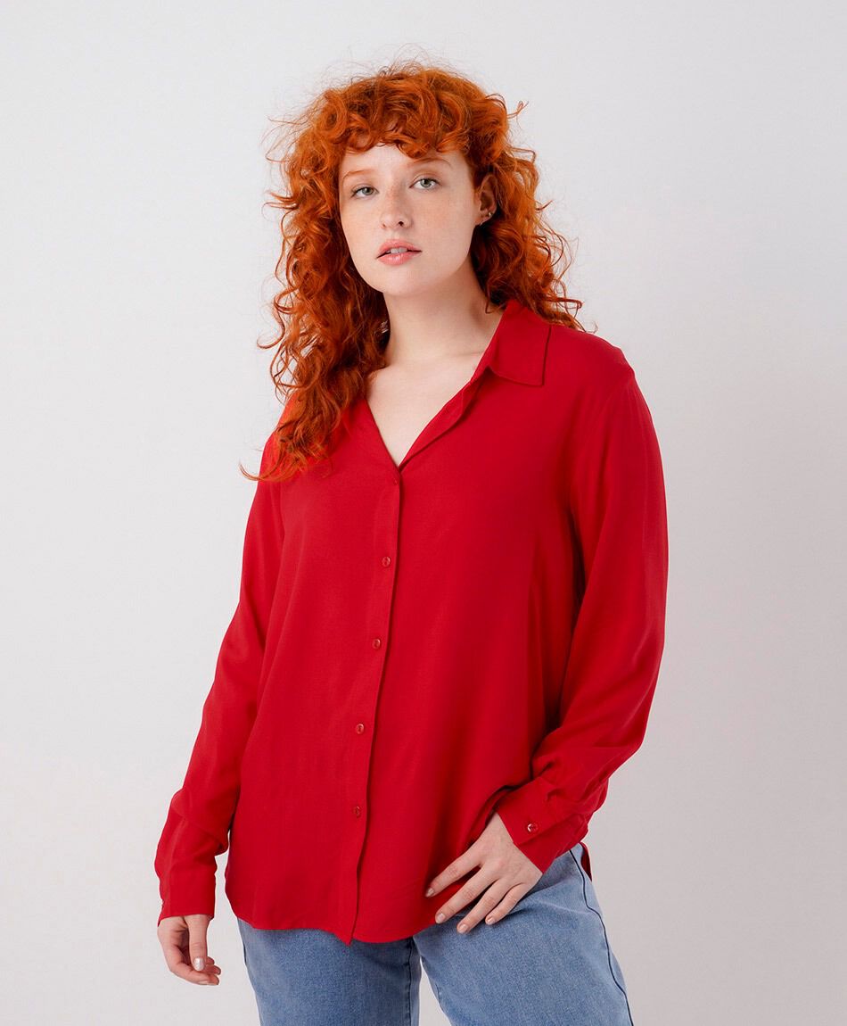 Blusa mujer camisera roja