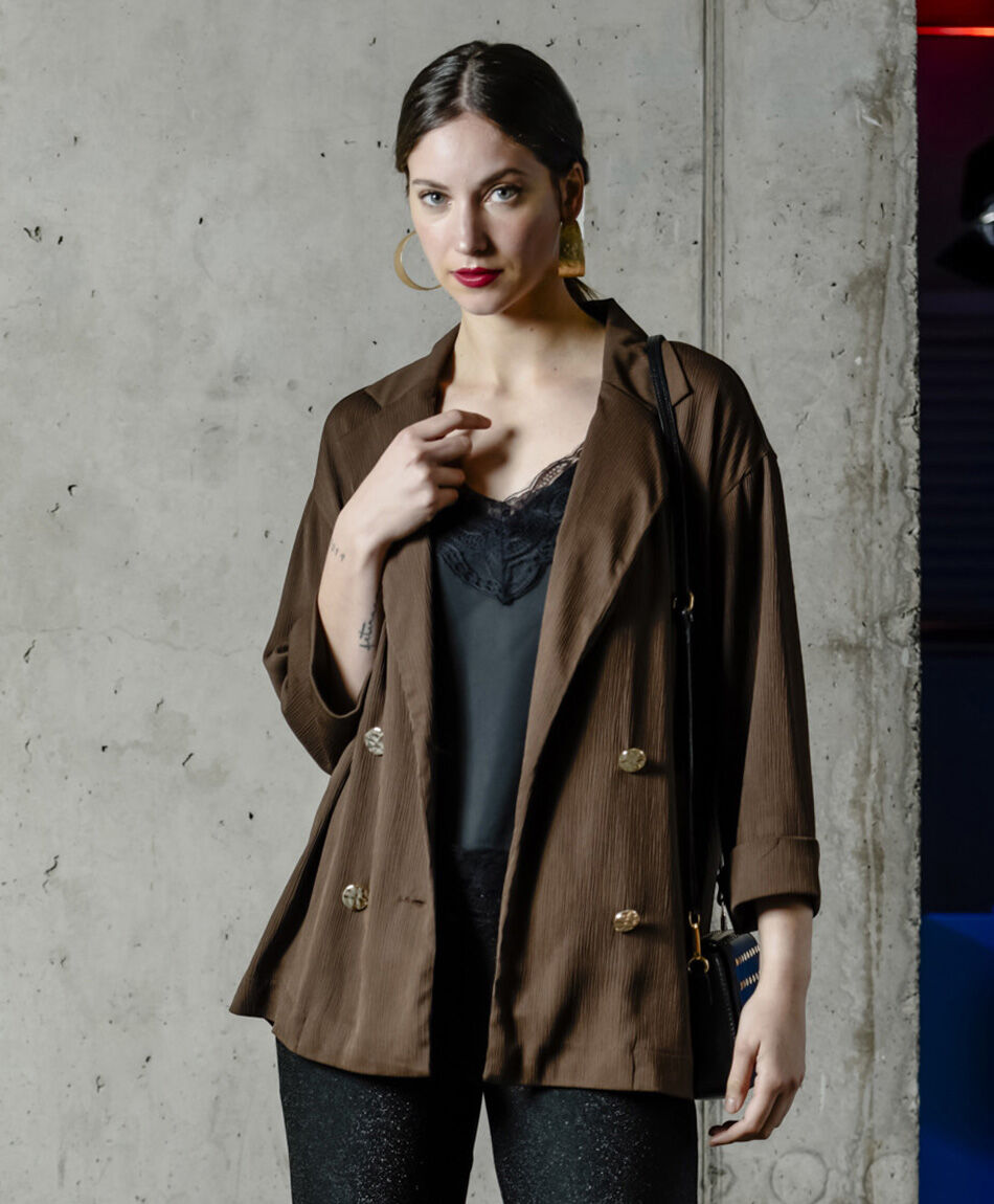 Blazer mujer satinado