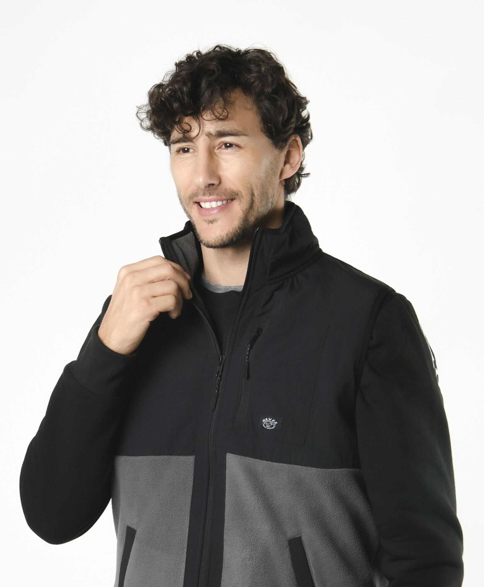 Polar hombre sin mangas bicolor bolsillos Polar hombre sin mangas bicolor bolsillos