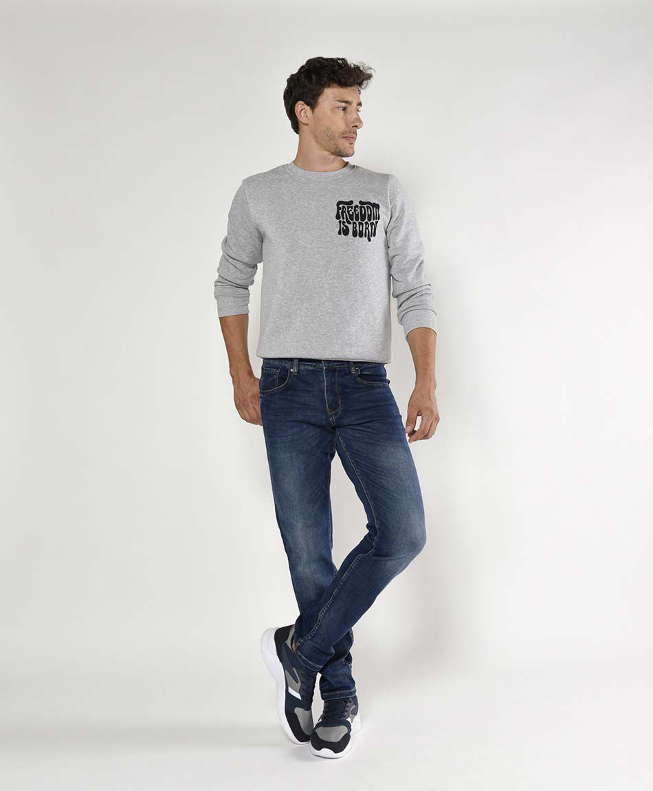 Jeans hombre desgastado skinny fit