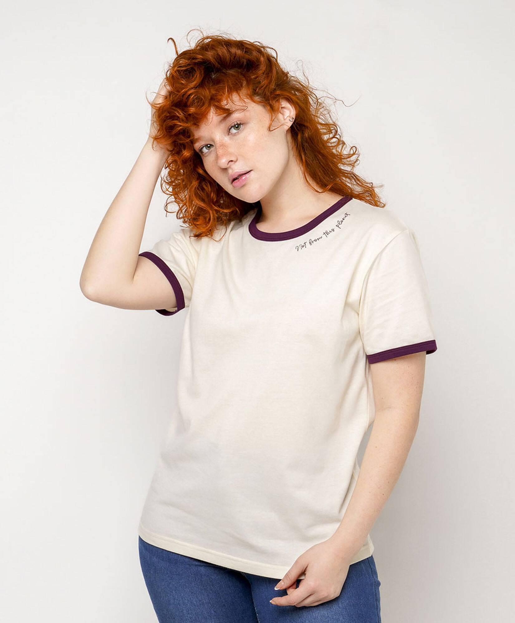 Polera mujer contraste frase Polera mujer contraste frase