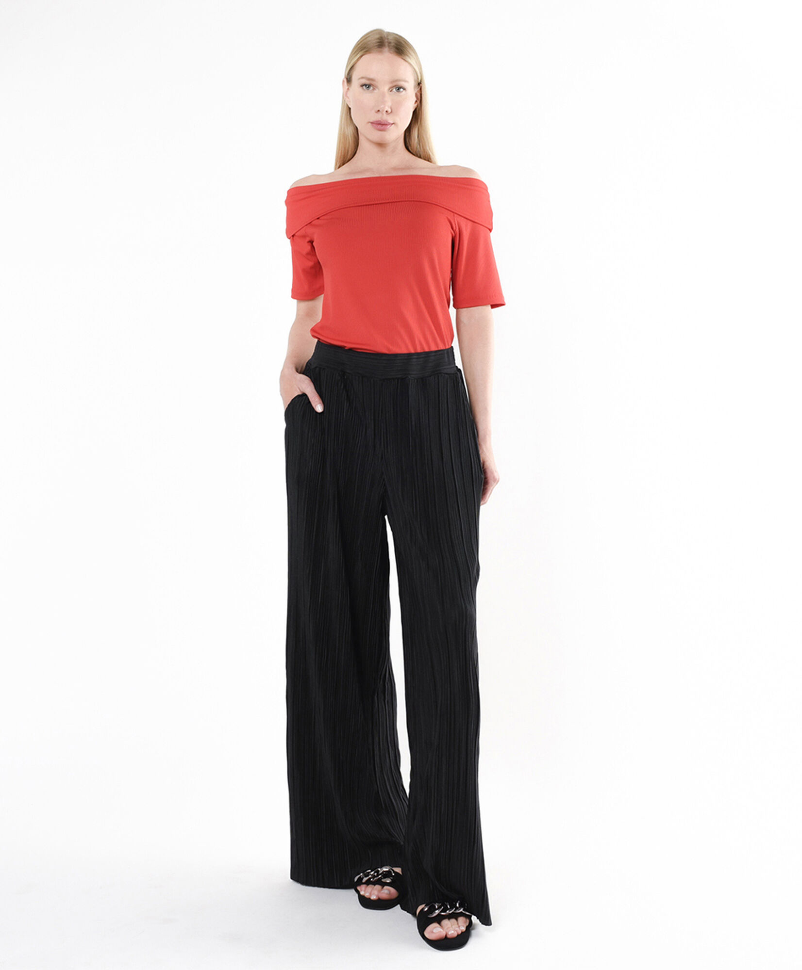 Pantalón mujer acanalado wide Pantalón mujer acanalado wide