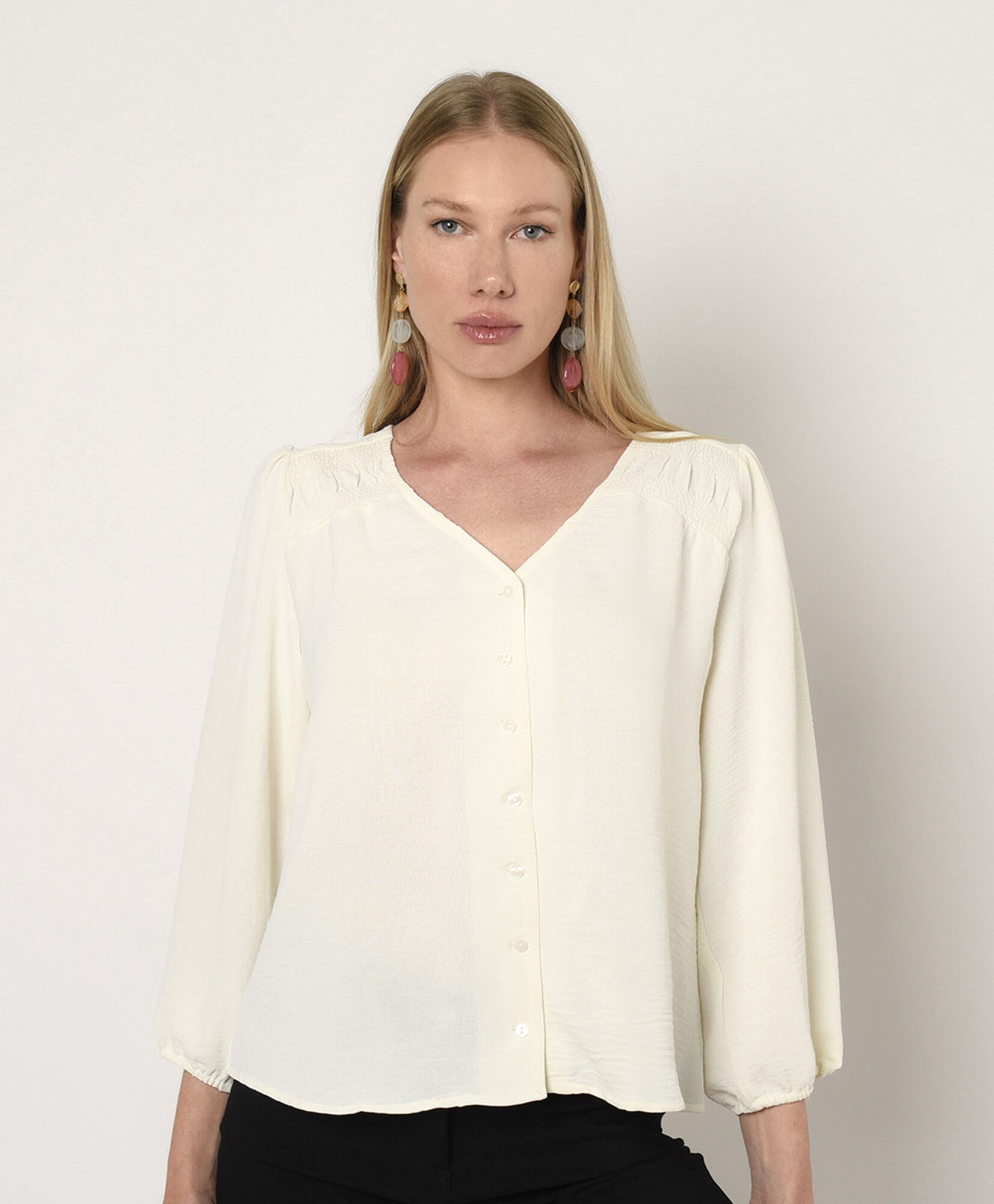 Blusa mujer detalles hombros Blusa mujer detalles hombros