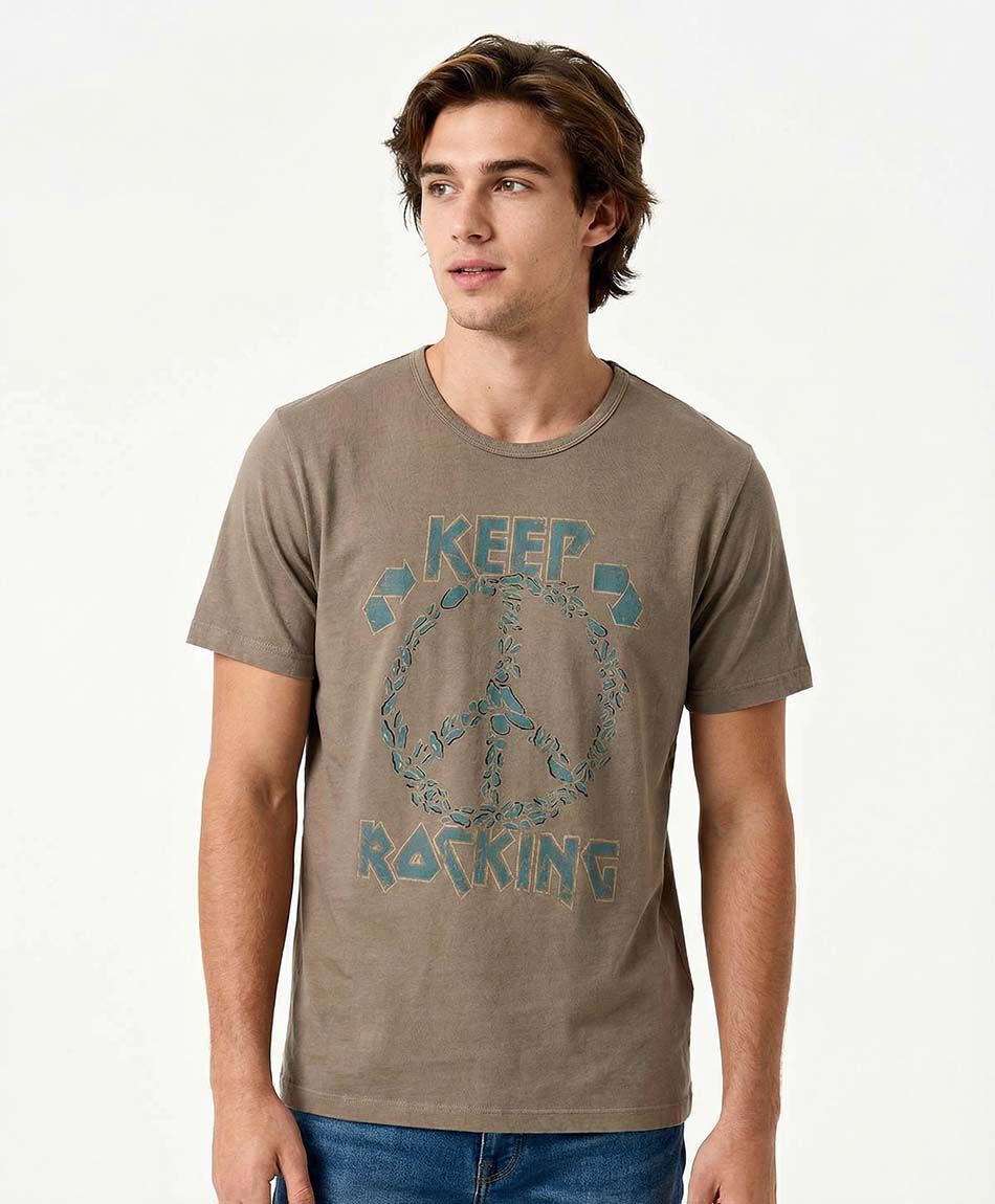 Polera hombre doble estapado paz