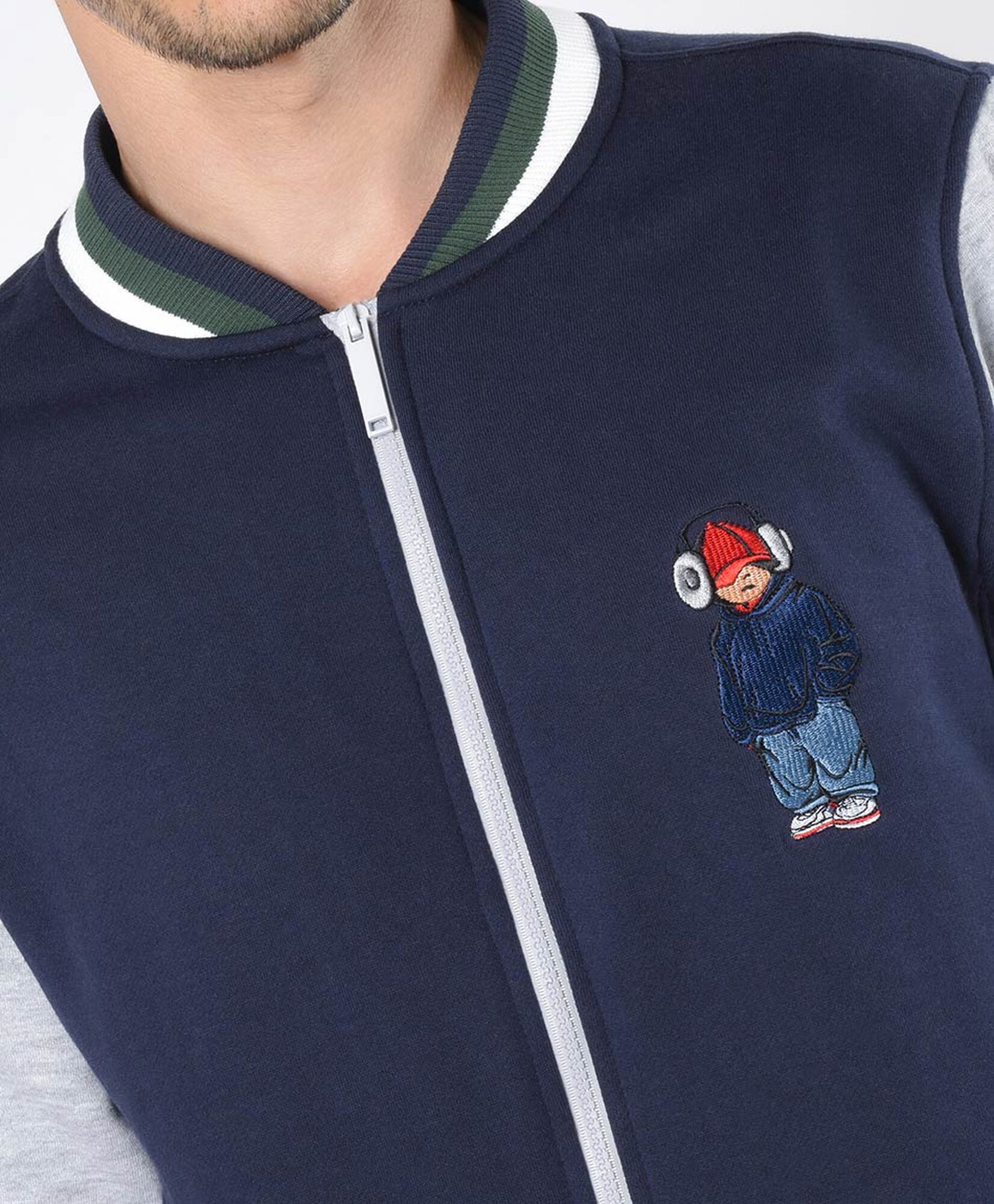 Chaqueta hombre bomber doble estampado Chaqueta hombre bomber doble estampado