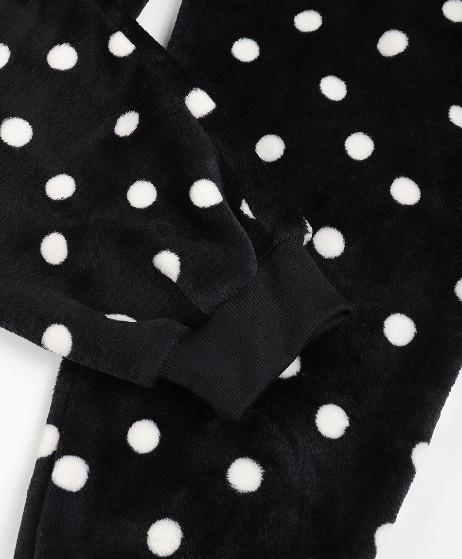 Pijama mujer coral lunares blancos