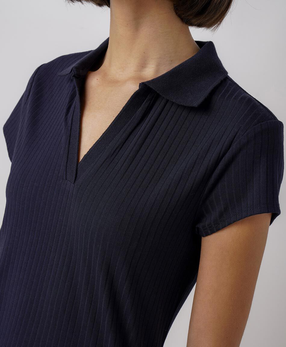 Polera mujer polo canal&eacute; navy
