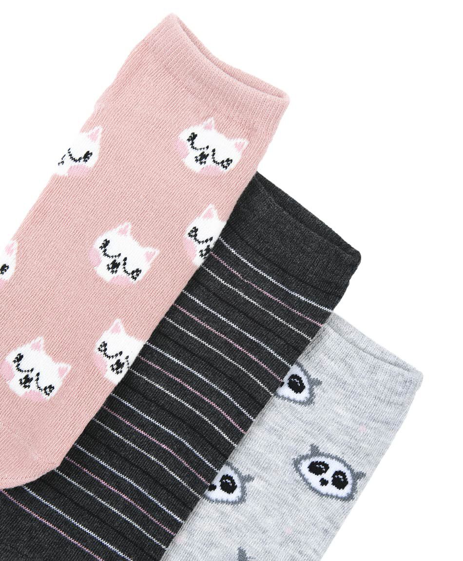 Pack 5 calcetines mujer l&iacute;neas y animales