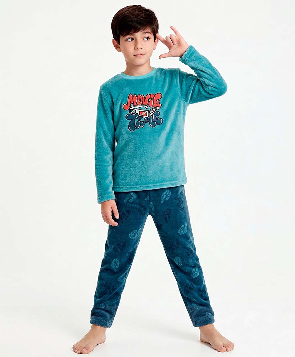 Pijama ni&ntilde;o estampado movie time