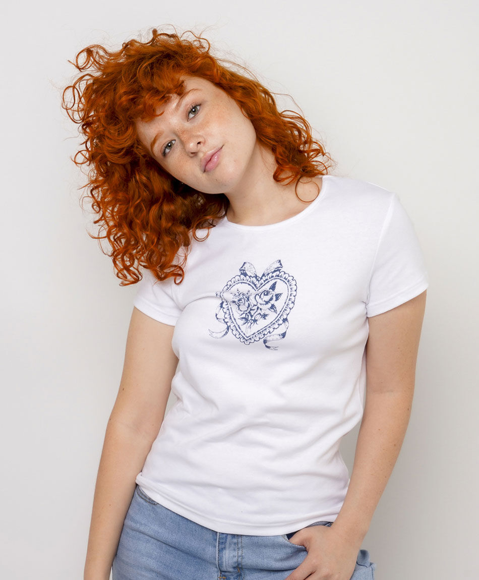 Polera mujer blue heart